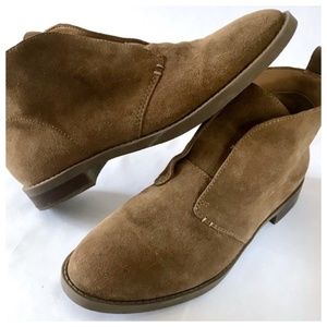 Franco Sarto Ilena Tan Suede Short Ankle Booties